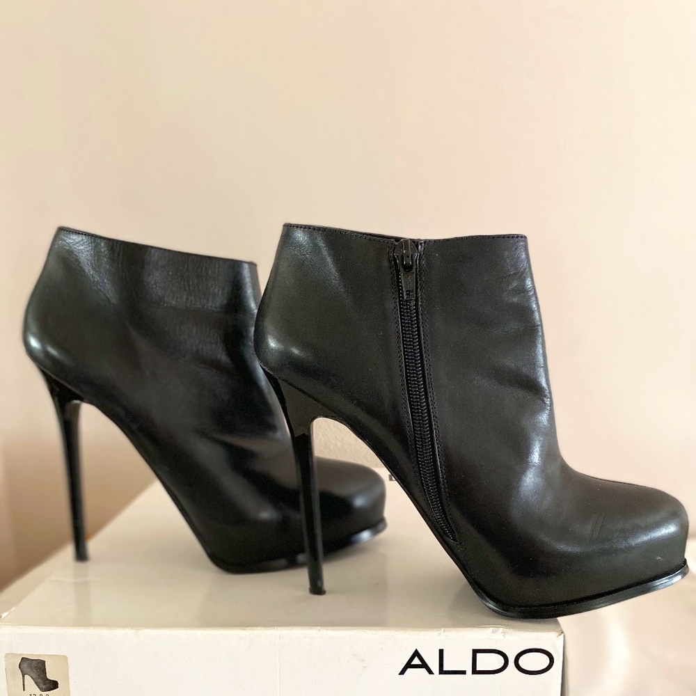 Aldo black stiletto ankle boots